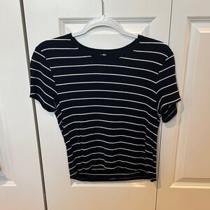 Classic Black and White Striped Women's Tee